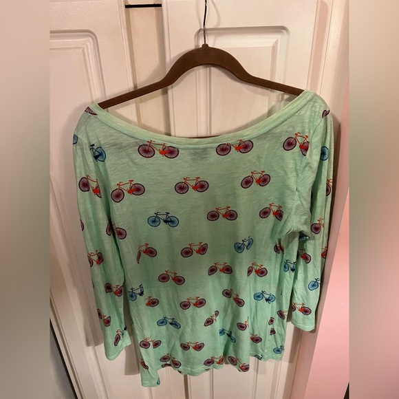 Bicycle Print 3/4 Sleeve Anthropologie Top - Picture 2 of 7